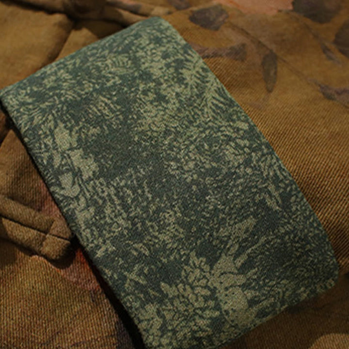 Chaqueta de algodón de manga larga para hombre con estampado floral primaveral y botones de rana chinos, con Buddha Stones. - image 22