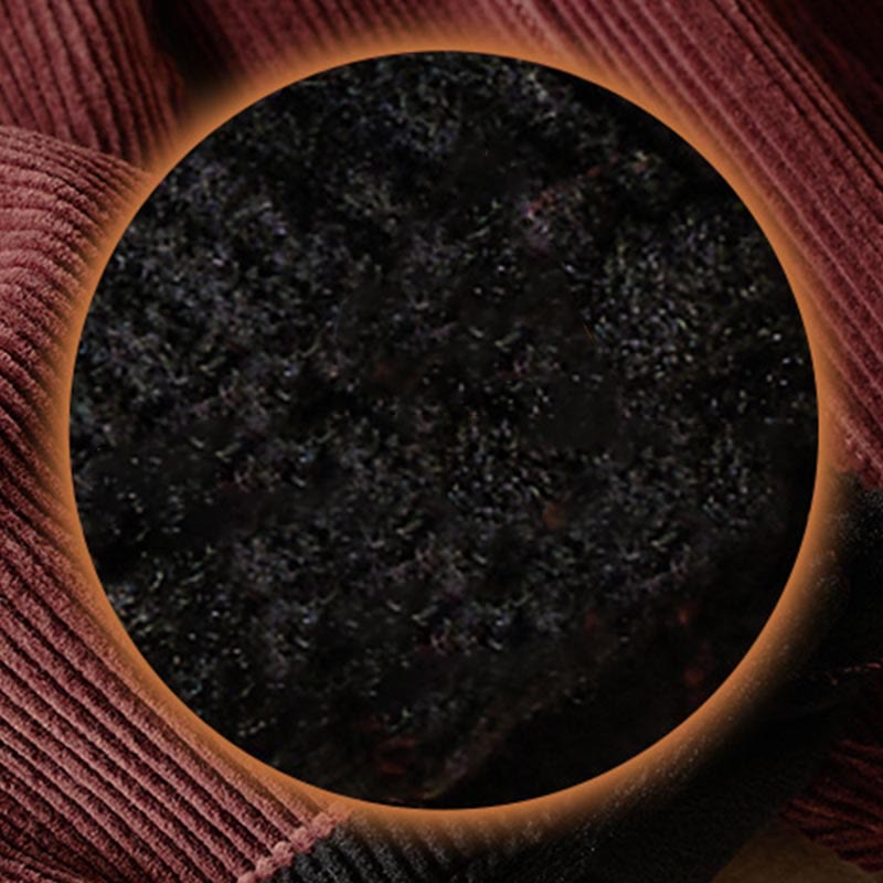 Pantalones Buddha Stones de pana de algodón con contraste de colores y forro polar térmico para mujer con bolsillos - image 13