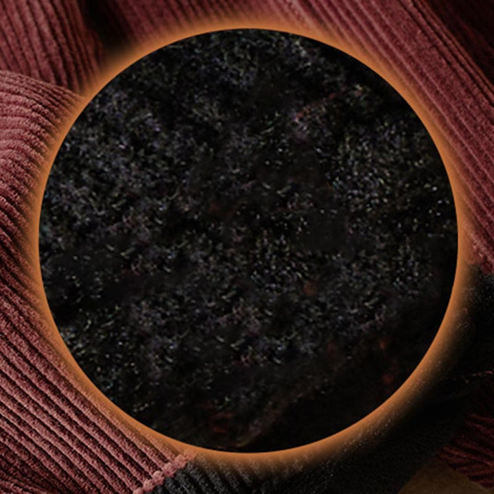 Pantalones Buddha Stones de pana de algodón con contraste de colores y forro polar térmico para mujer con bolsillos - image 13