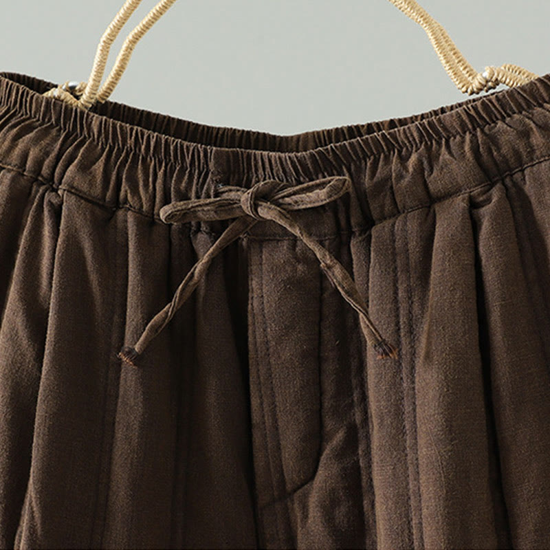 Pantalones tipo harem de algodón para mujer, con cintura elástica, diseño liso con cordón ajustable y bolsillos, estampado de Buddha Stones. - image 1