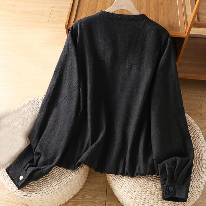 Chaqueta de manga larga de doble capa con cremallera y bolsillos para mujer, de algodón , con Buddha Stones. - image 2