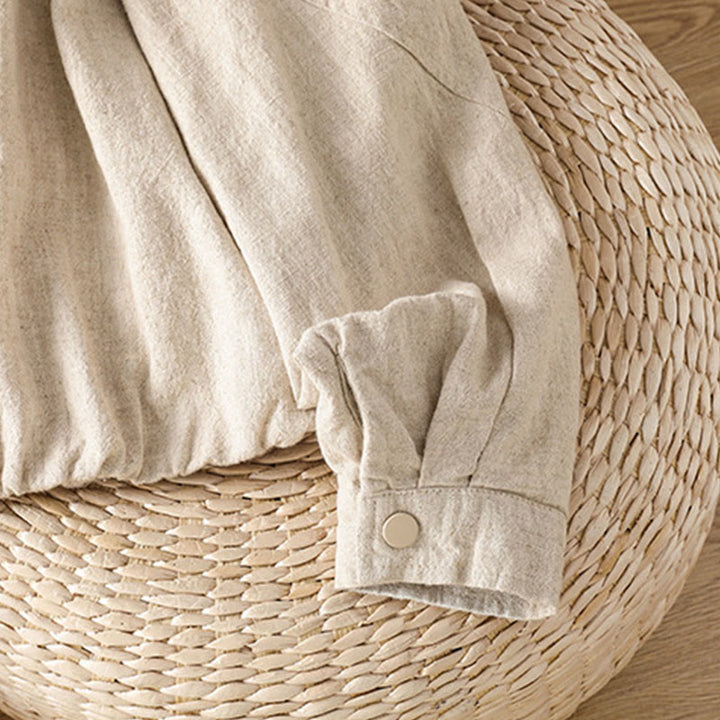 Chaqueta de manga larga de doble capa con cremallera y bolsillos para mujer, de algodón , con Buddha Stones. - image 17