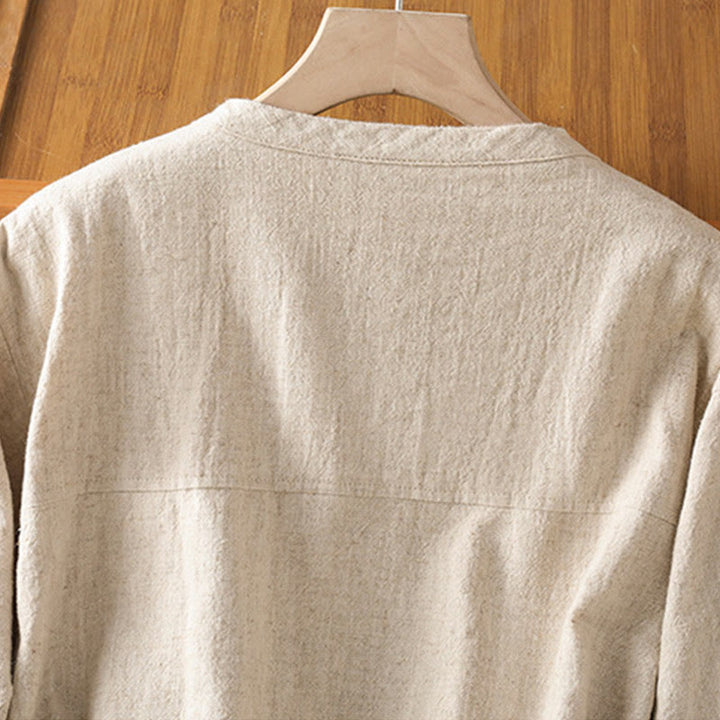 Chaqueta de manga larga de doble capa con cremallera y bolsillos para mujer, de algodón , con Buddha Stones. - image 12