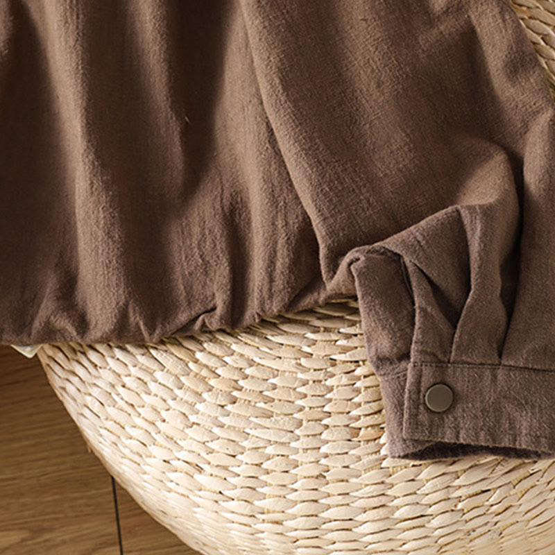 Chaqueta de manga larga de doble capa con cremallera y bolsillos para mujer, de algodón , con Buddha Stones. - image 27