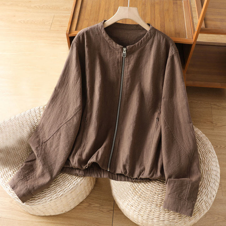 Chaqueta de manga larga de doble capa con cremallera y bolsillos para mujer, de algodón , con Buddha Stones. - Tierra de siena - US8-10，UK/AU12-14，EU40-42 (2XL) - image 21