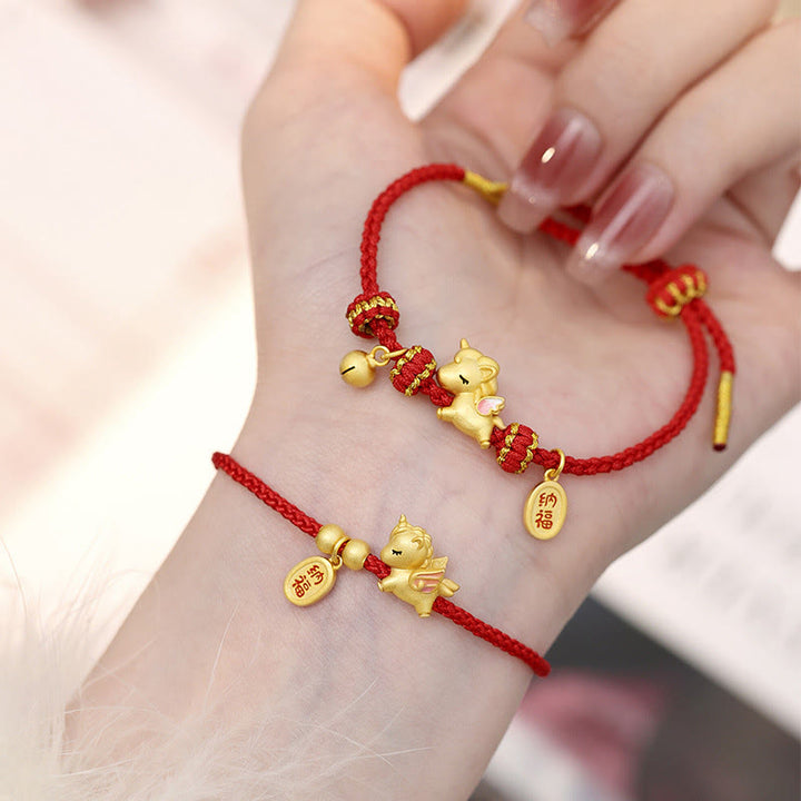 Pulsera de plata de ley 925 con Buddha Stones , Año del Caballo, Suerte, Fortuna, Hilo Rojo, Fuerza - image 11