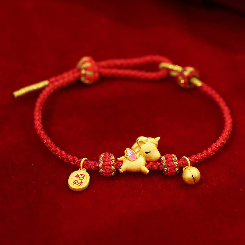 Pulsera de plata de ley 925 con Buddha Stones , Año del Caballo, Suerte, Fortuna, Hilo Rojo, Fuerza - image 1