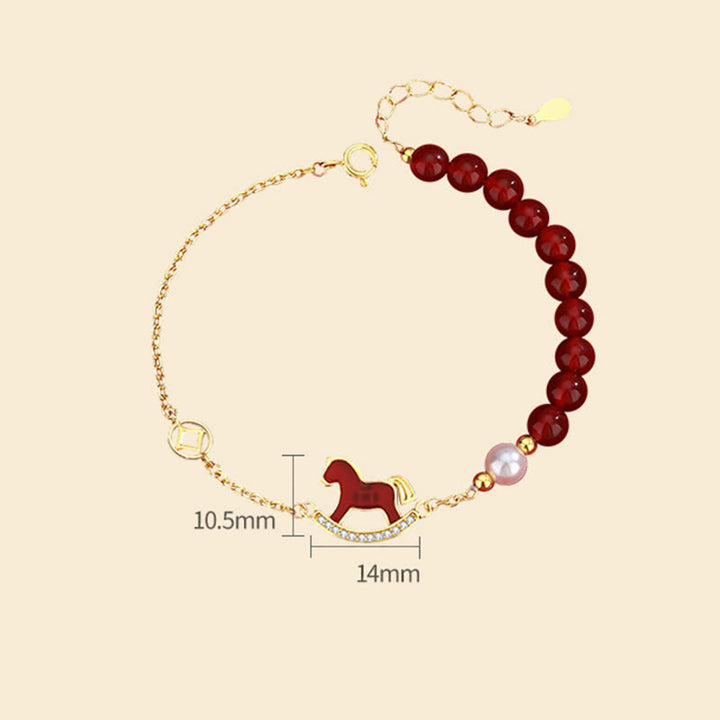 Buddha Stones 925 con diseño del Año del Caballo y ágata roja, inspirados en la confianza. - image 9