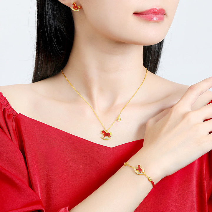 Buddha Stones 925 con diseño del Año del Caballo y ágata roja, inspirados en la confianza. - image 23