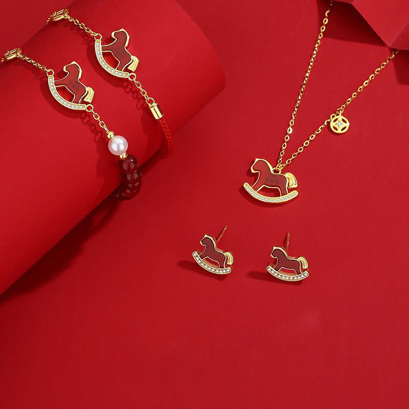 Collar con colgante de plata de ley 925 con Buddha Stones , símbolo del año del zodiaco chino del Caballo y ágata roja. - image 23