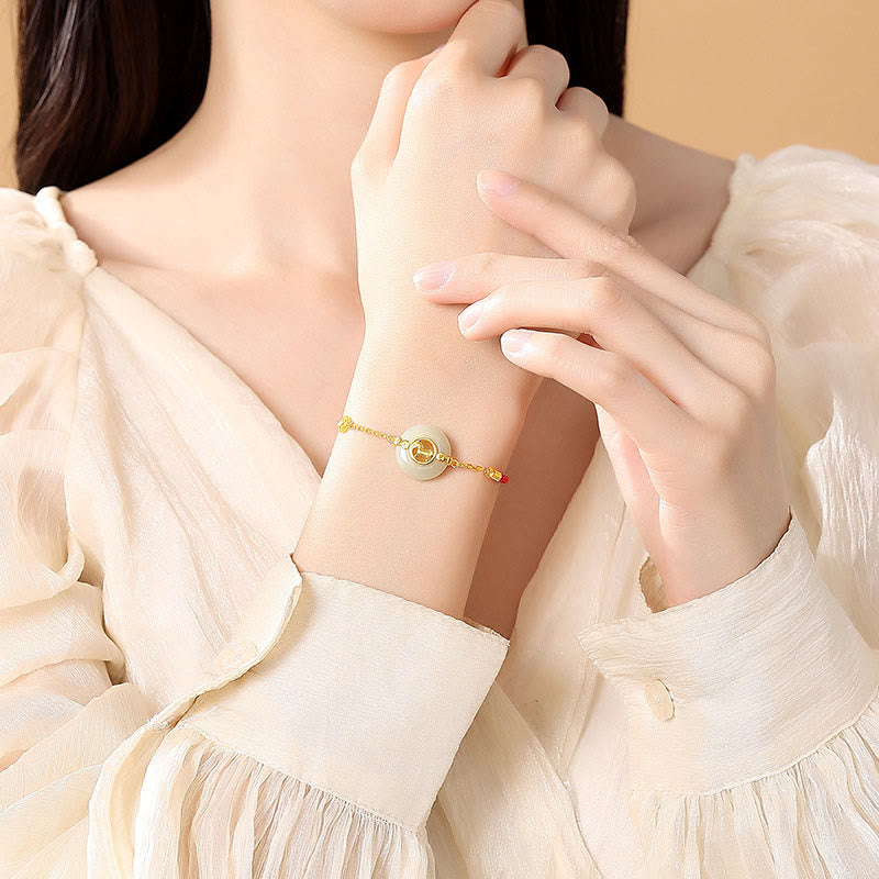 Pulsera de hilo rojo con hebilla de jade Hetian y Buddha Stones en plata de ley 925, año del caballo. - image 4