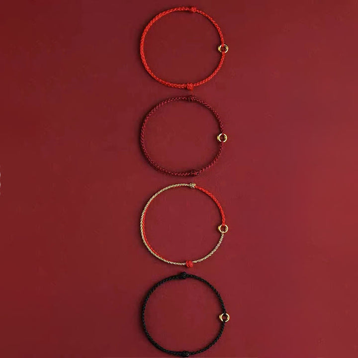 Pulsera tobillera ajustable con hebilla pequeña de la paz y cordón trenzado con Buddha Stones - image 14