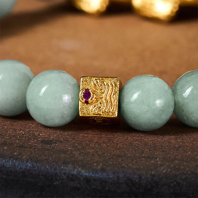 Pulsera de Buddha Stones y jade para la suerte y la prosperidad - image 6