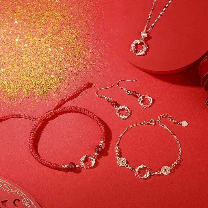 Collar con colgante de doble pez koi de Buddha Stones , plata de ley 925 chapada en oro de 18k. - image 19