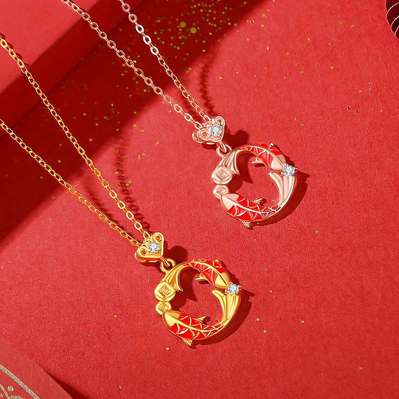 Pendientes de protección con diseño de pez koi y Buddha Stones, chapados en plata de ley 925 y oro de 18k. - image 17