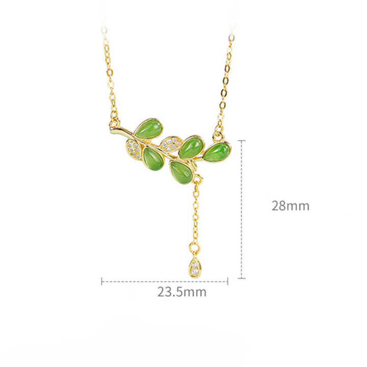 Pulsera protectora de jaspe verde con hojas grabadas y Buddha Stones en plata de ley 925 - image 12