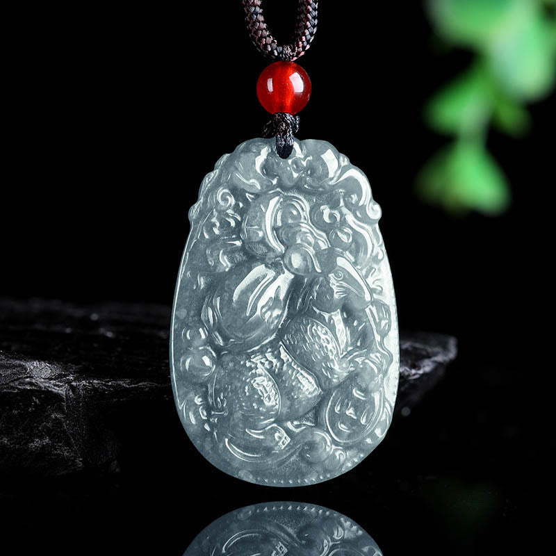 Collar con colgante de cuerda de la suerte con Buddha Stones , jade del zodiaco chino, año del caballo - image 8