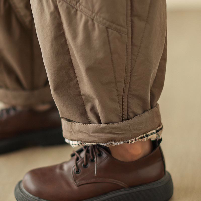 Pantalones tipo harem térmicos de algodón lisos de cintura alta para mujer, con bolsillos, Buddha Stones. - image 19