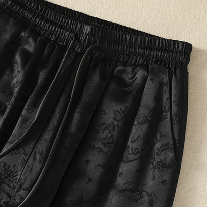 Pantalón térmico de pierna ancha para mujer, de talle alto, con diseño de jacquard de Buddha Stones y bolsillos. - image 14