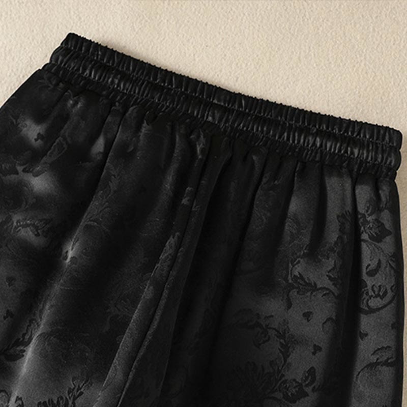 Pantalón térmico de pierna ancha para mujer, de talle alto, con diseño de jacquard de Buddha Stones y bolsillos. - image 13