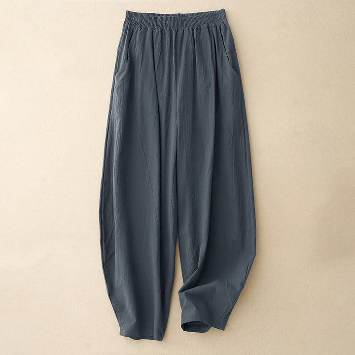 Pantalones de pierna ancha para mujer con bolsillos, diseño sencillo patchwork de colores lisos con Buddha Stones y estampado otoñal. - Gris pizarra - US8-10，UK/AU12-14，EU40-42 (2XL) - image 10