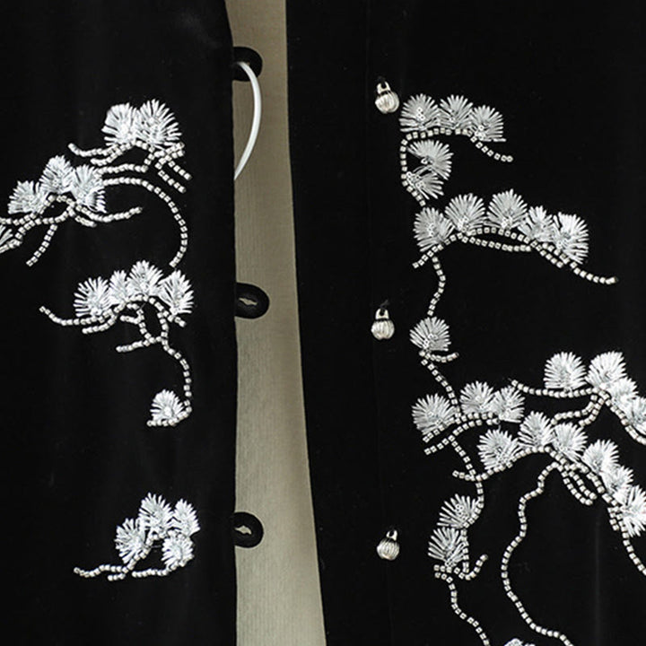 Chaleco sin mangas para mujer con bordado de flores blancas y Buddha Stones - image 7