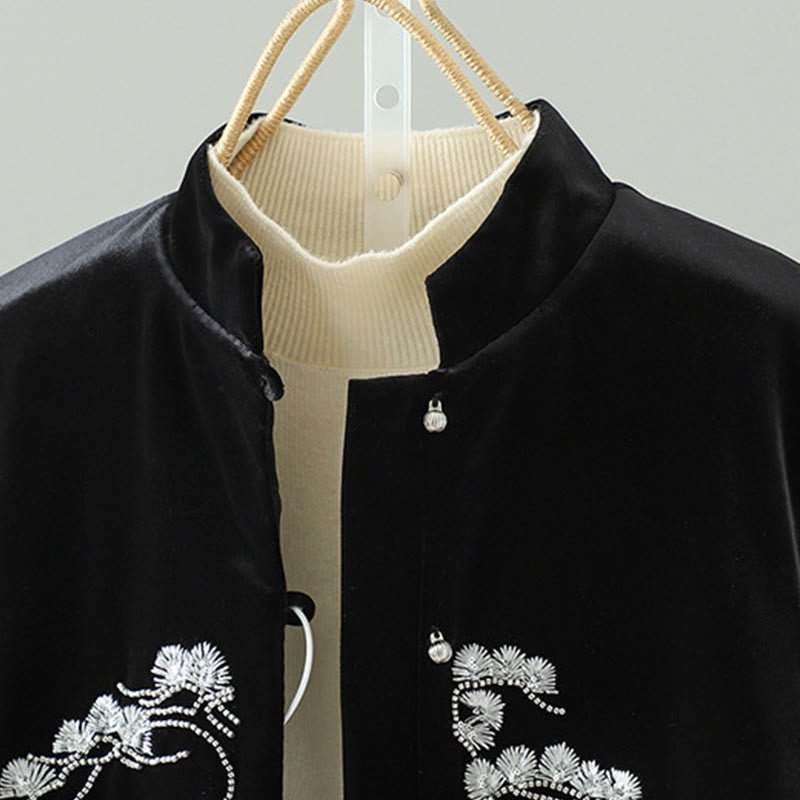 Chaleco sin mangas para mujer con bordado de flores blancas y Buddha Stones - image 2