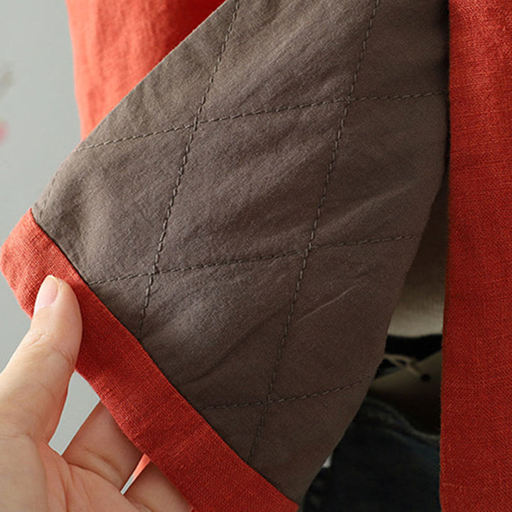 Chaleco sin mangas para mujer con cuello en V, estampado floral y Buddha Stones , cierre de botón tipo rana - image 7