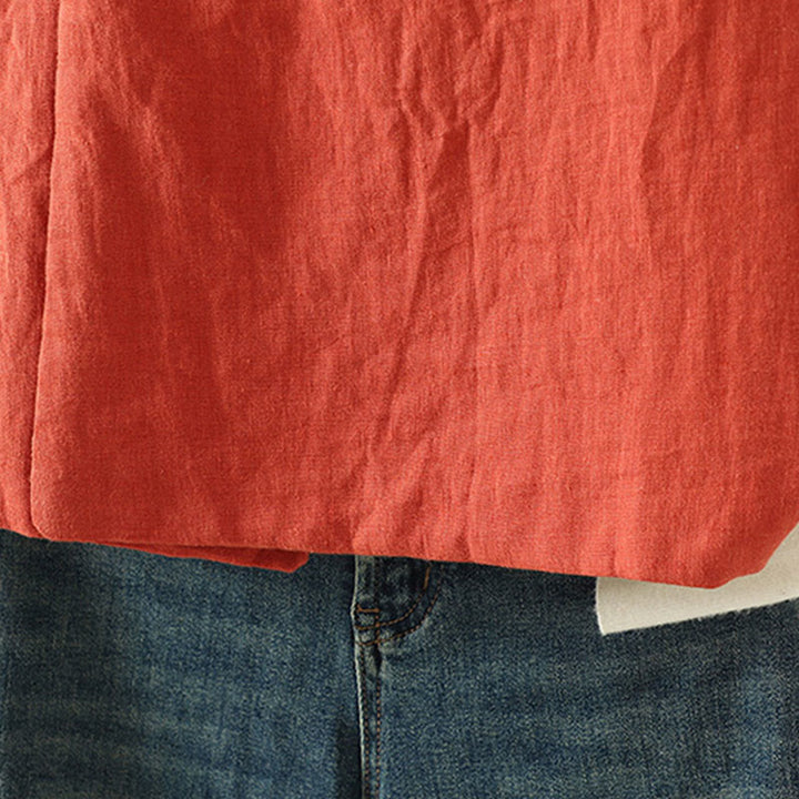 Chaleco sin mangas para mujer con cuello en V, estampado floral y Buddha Stones , cierre de botón tipo rana - image 11