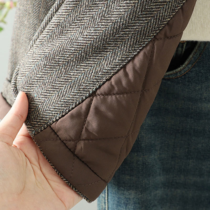 Chaqueta térmica de manga larga con botones marrones y bolsillos para mujer de Buddha Stones - image 10