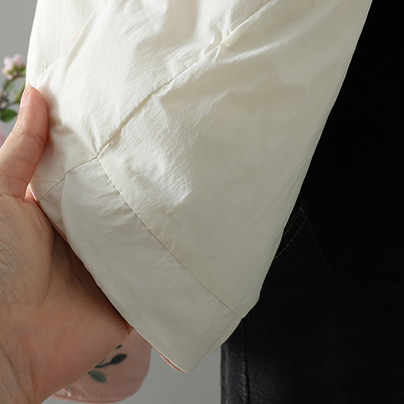 Chaqueta térmica de manga larga para mujer con bolsillos, bordado de flores de durazno y piedras de Buddha Stones. - image 21