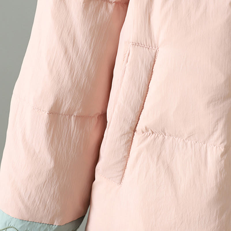 Chaqueta térmica de manga larga para mujer con bolsillos, bordado de flores de durazno y piedras de Buddha Stones. - image 7