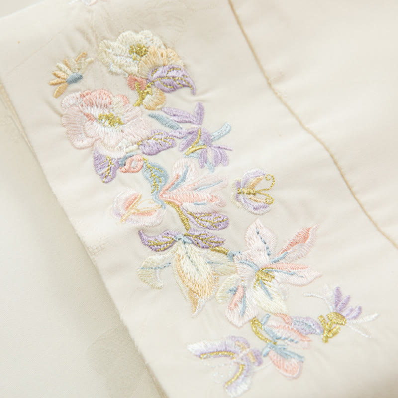 Chaqueta de manga larga para mujer con bordado de flores otoñales y Buddha Stones , diseño de botones de rana - image 11