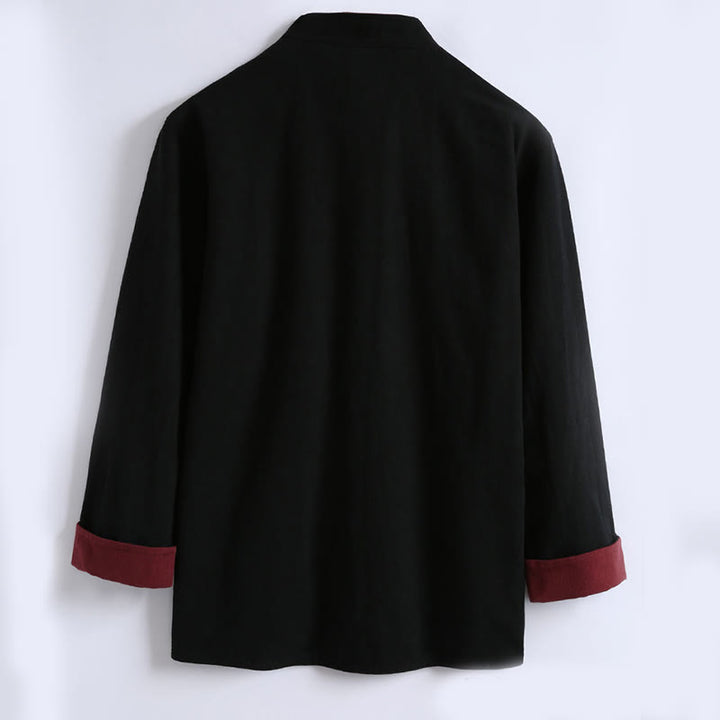 Chaqueta reversible de manga larga para hombre con botones de rana, estilo chino, con Buddha Stones de primavera. - image 4