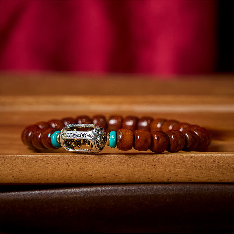 Pulsera de la suerte con cuentas de hueso de Buddha Stones, vajra y cuentas dzi de tres ojos - image 15