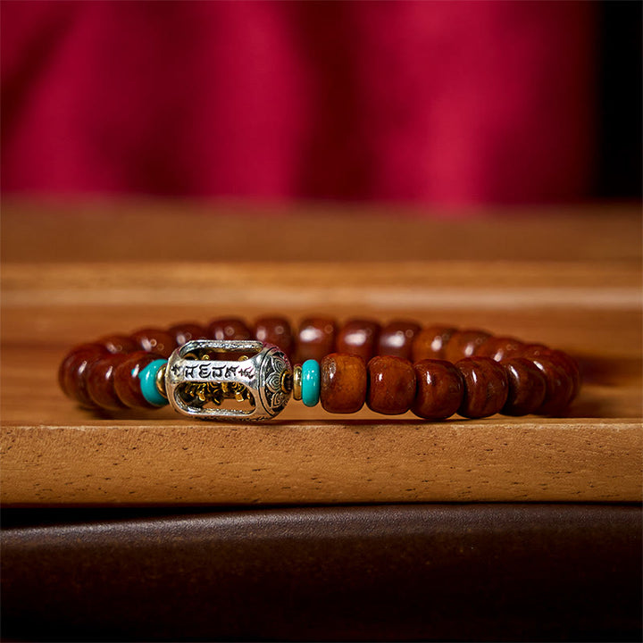 Pulsera de la suerte con cuentas de hueso de Buddha Stones, vajra y cuentas dzi de tres ojos - image 15