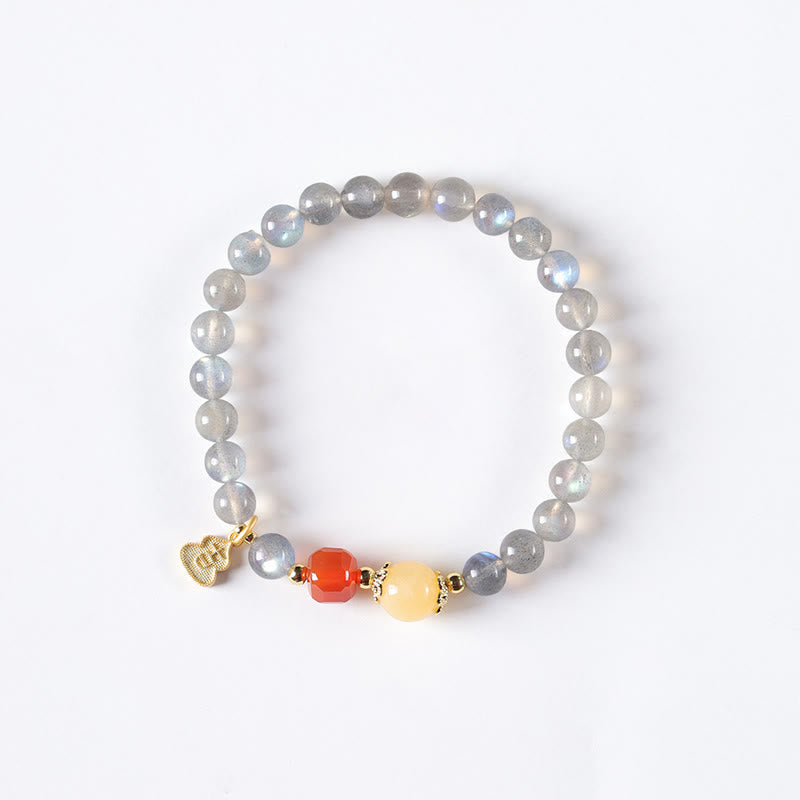 Pulsera con encanto de loto, piedra lunar natural y Buddha Stones - image 12