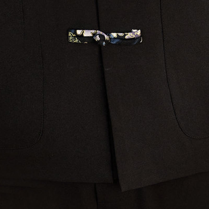 Conjunto de ropa de manga larga y pantalón con estampado de olas y botones de rana para hombre , con Buddha Stones (2 piezas). - image 19