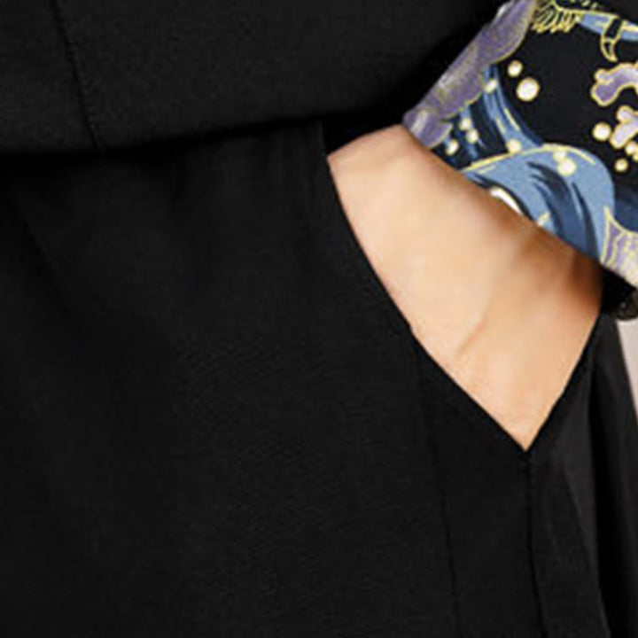 Conjunto de ropa de manga larga y pantalón con estampado de olas y botones de rana para hombre , con Buddha Stones (2 piezas). - image 21