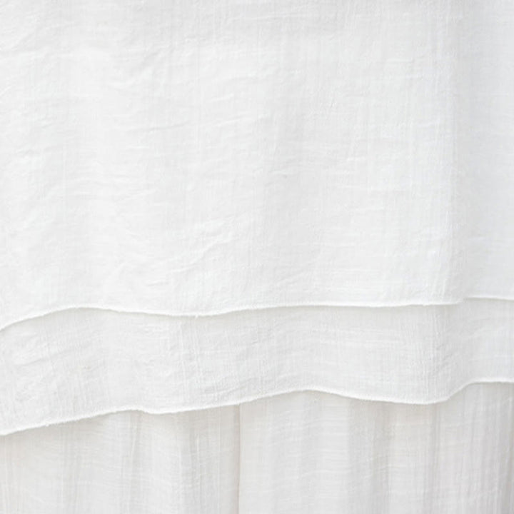 Conjunto de meditación para mujer Buddha Stones de 2 piezas: camiseta blanca de manga larga con cuello en V y pantalón de pierna ancha. - image 12