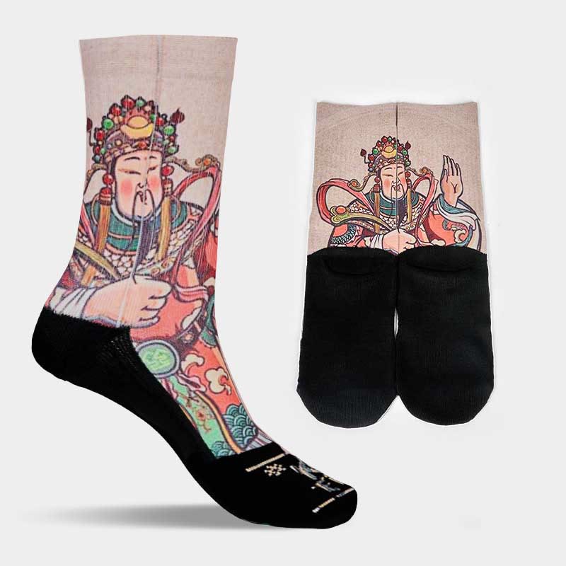 Calcetines unisex con diseño de Buddha Stones, Dios de la Riqueza, con asa Ruyi, para hombre y mujer - image 14