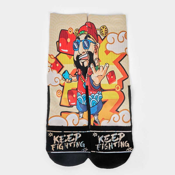 Calcetines unisex con diseño de Buddha Stones, Dios de la Riqueza, sobres rojos, lingotes, micro tripulación, para hombre y mujer - image 7