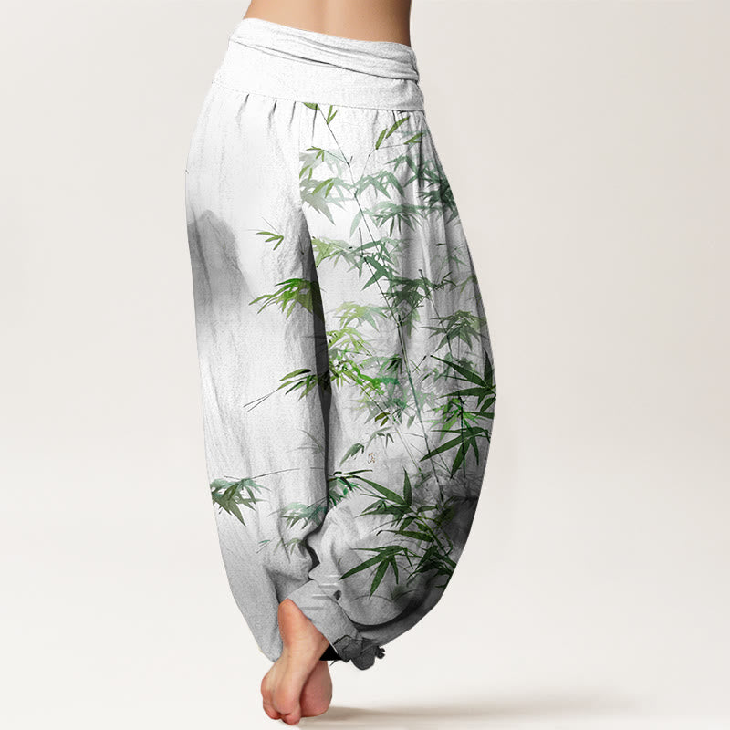 Pantalones bombachos de cintura elástica para mujer, de algodón puro con estampado de Buddha Stones. - image 6