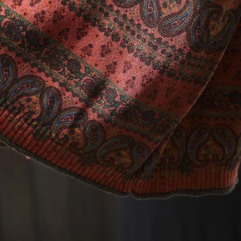 Suéter de algodón para mujer con cuello redondo, manga larga, estampado floral otoñal de Buddha Stones y bolsillo. - image 11