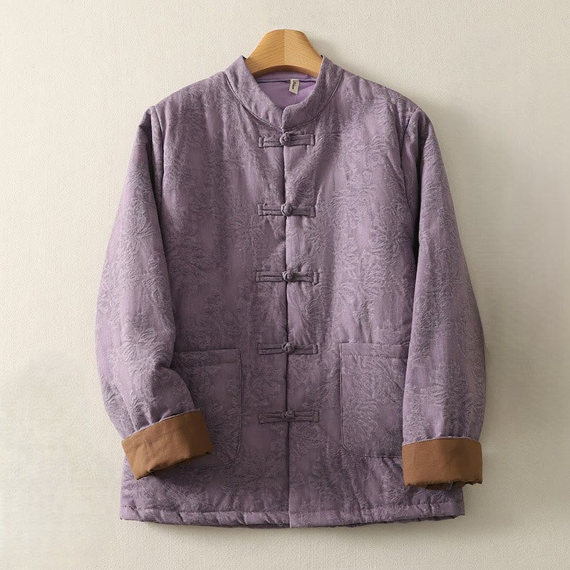 Chaqueta de manga larga con botones de rana y bolsillos para mujer de Buddha Stones - Orquídea mediana - US8-10, UK/AU12-14, EU40-42 (XL) - image 0