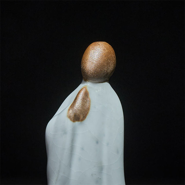 Estatua de cerámica de monje meditador con Buddha Stones, decoración serena para el hogar - image 24