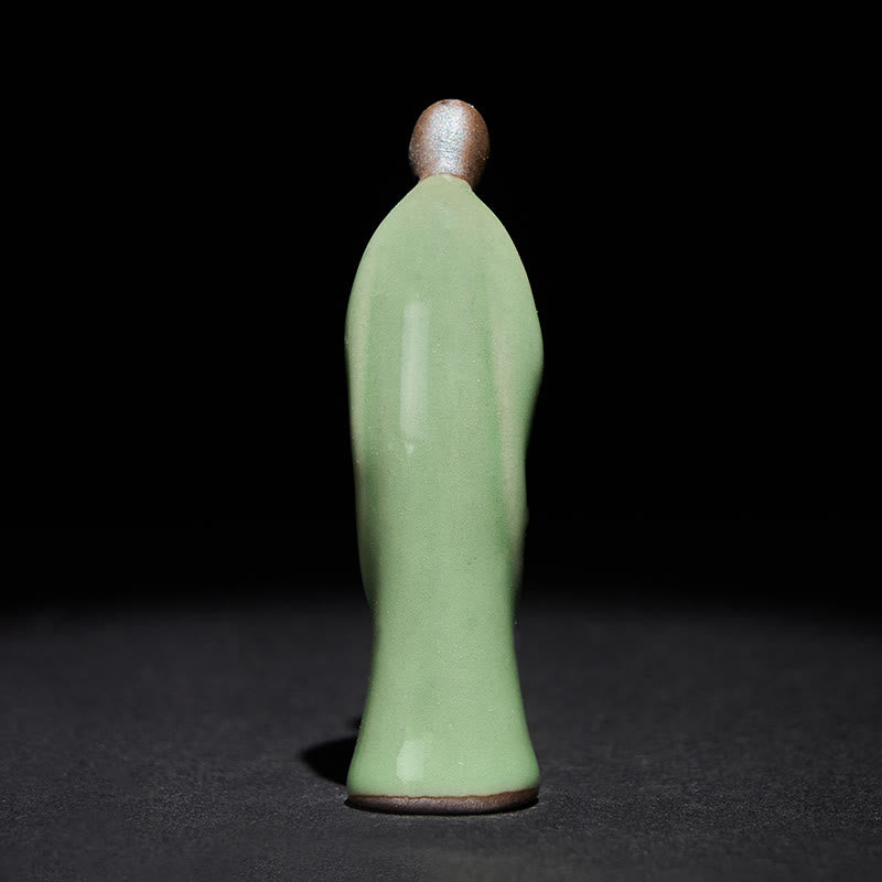 Estatua de cerámica de monje meditador con Buddha Stones, decoración serena para el hogar - image 27