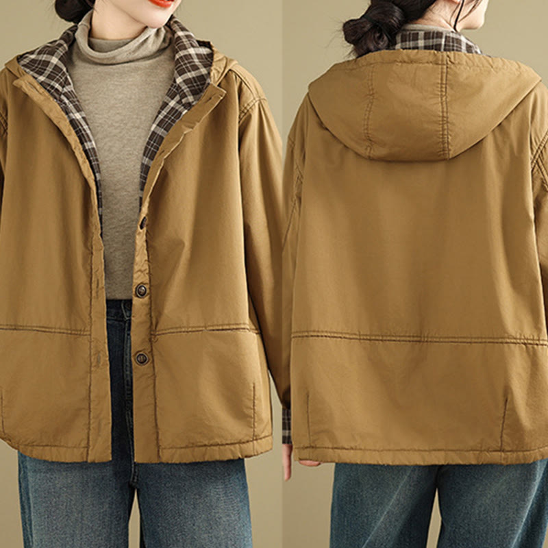 Sudadera con capucha y estampado de Buddha Stones para mujer. Chaqueta de algodón grueso de manga larga con bolsillos. - image 3