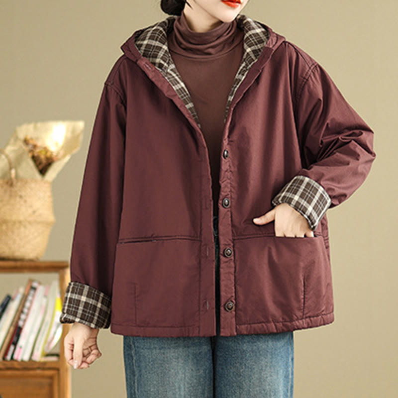 Sudadera con capucha y estampado de Buddha Stones para mujer. Chaqueta de algodón grueso de manga larga con bolsillos. - image 6