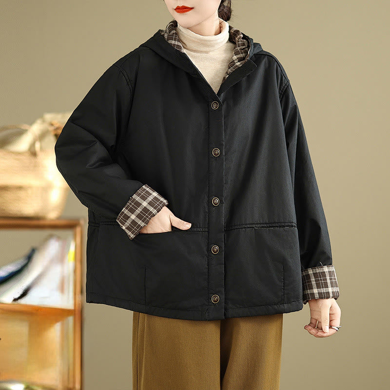 Sudadera con capucha y estampado de Buddha Stones para mujer. Chaqueta de algodón grueso de manga larga con bolsillos. - Negro - US12，UK/AU16，EU44 (XL) - image 13